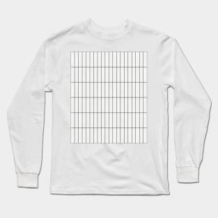 Rectangular Grid Pattern - White Long Sleeve T-Shirt